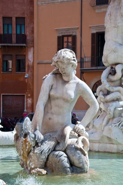 Fuente de Neptuno en Roma, Italia. — Foto de Stock