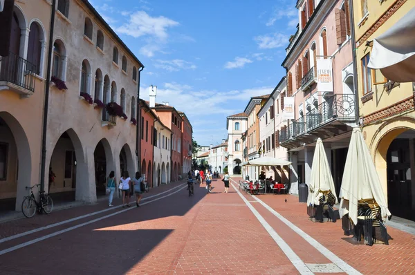 VENICE, MESTRE-JULY 26: Mestre on July 26,2013 in Italy. Mestre is the most populated urban area of the mainland of Venice, part of the territory of the city of Venice, in Veneto, Italy. — Stock Photo, Image