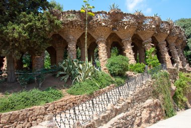 Park Guell mimar Antoni Gaudi tarafından tasarlanmıştır. Barselona, Catalonia.Spain.