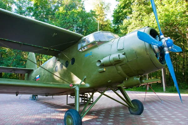 Military aircraft of the second world war in a forest. — Stock Photo, Image