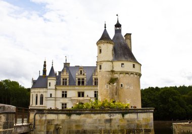 ünlü kale chenonceau, bahçe manzarası. Loire Vadisi, fr