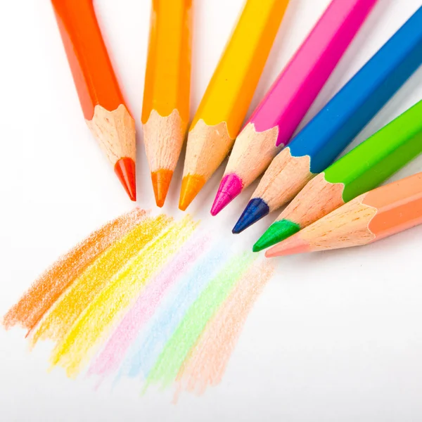 Muitos lápis de cor diferentes — Fotografia de Stock