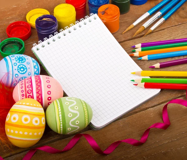 Művészet a húsvéti tojás húsvéti üdvözlőlap — Stock Fotó