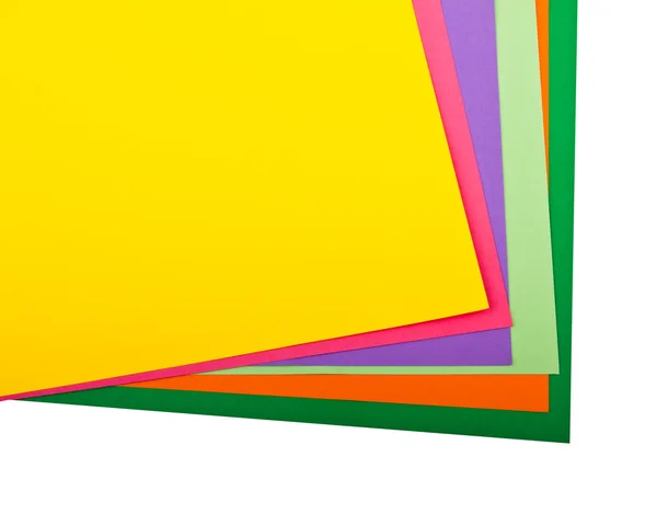 Carta colorata isolata su bianco — Foto Stock