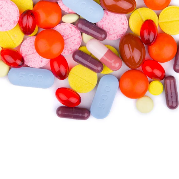 Colorful tablets with capsules — Stock Photo, Image