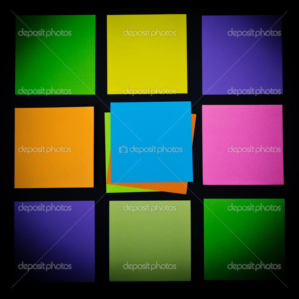 colored stickers on a black background |图库照片08ЕленаШ