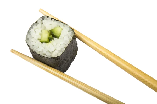 Rolos comida japonesa isolada no fundo branco — Fotografia de Stock