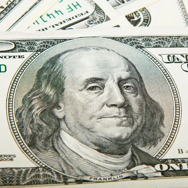 Dólares closeup.Highly imagem detalhada do dinheiro americano — Fotografia de Stock