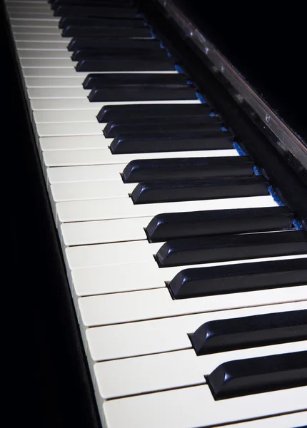 Piano keys closeup monochrome — Stock Photo, Image