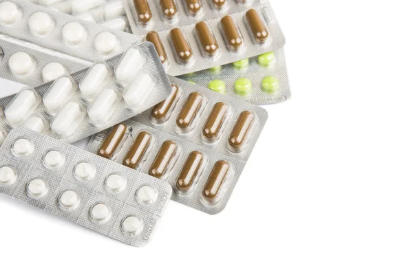 Colorful pills on white background — Stock Photo, Image