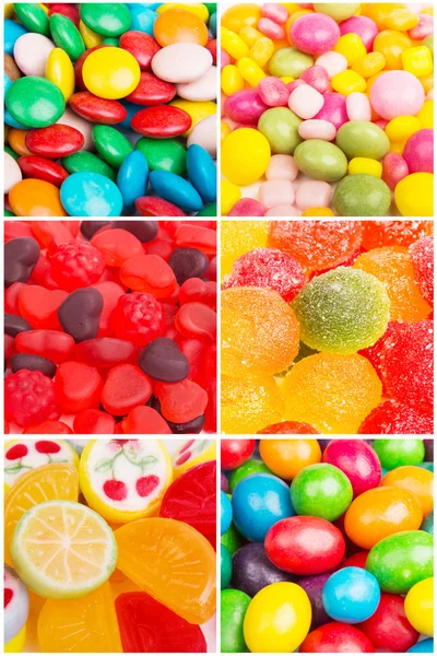 Collage of photos with different sweets — Stock Photo, Image