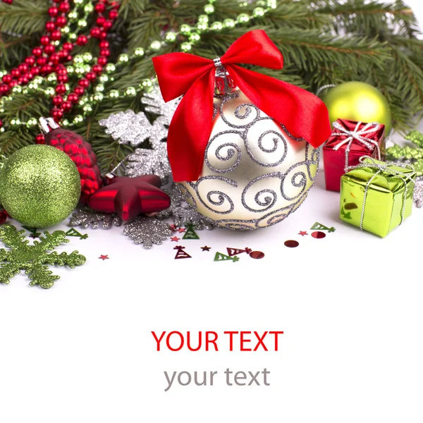 Bright christmas composition with stars and sample text — Stock Photo, Image