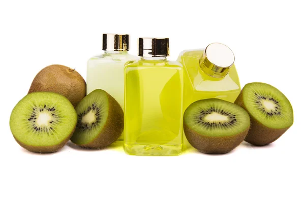 Cosmetics, gel, lotion, kiwi — Stock Photo, Image