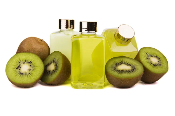 Cosmetics, gel, lotion, kiwi — Stock Photo, Image