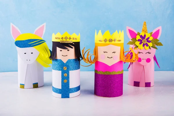 Leksaker Gjorda Toapapper Hantverk För Barn — Stockfoto