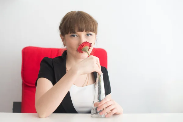 A girl in the office — Stock Photo, Image