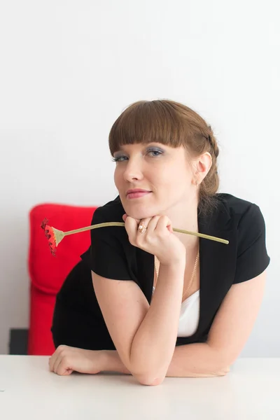 A girl in the office — Stock Photo, Image