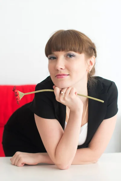 A girl in the office — Stock Photo, Image