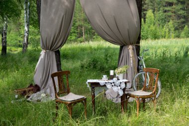 dekorasyon düğün fotoğraf için kahve tarzı ateş et.