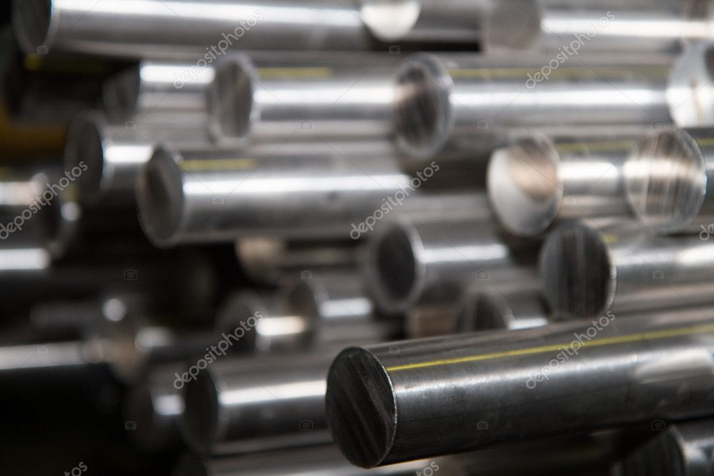 Polished titanium and aluminum rods and pipes Stock Photo by ©zabara123