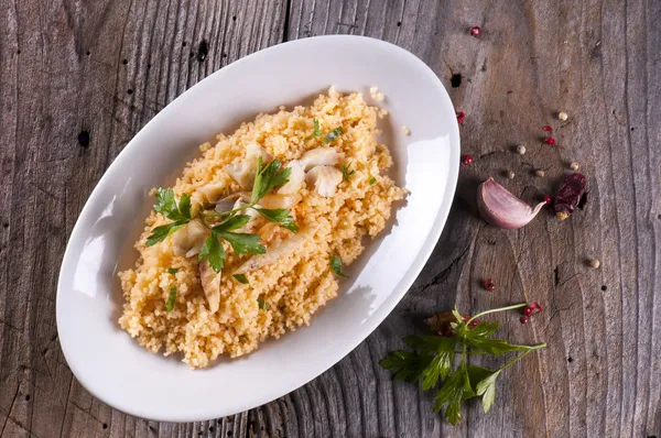 Cous cous with fish — Stock Photo, Image