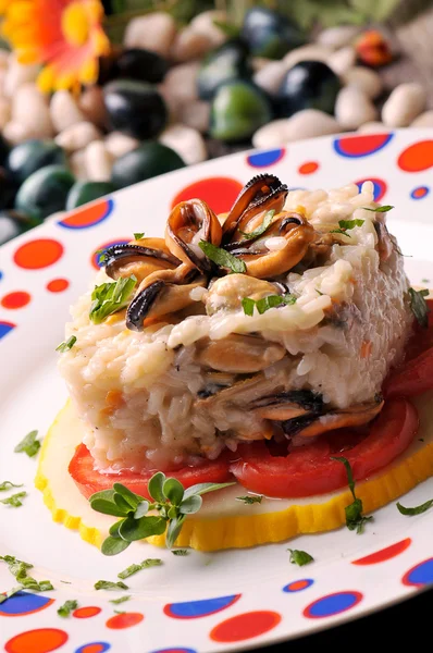 Seafood risotto — Stock Photo, Image