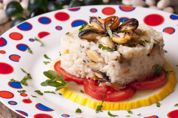 Seafood risotto — Stock Photo, Image