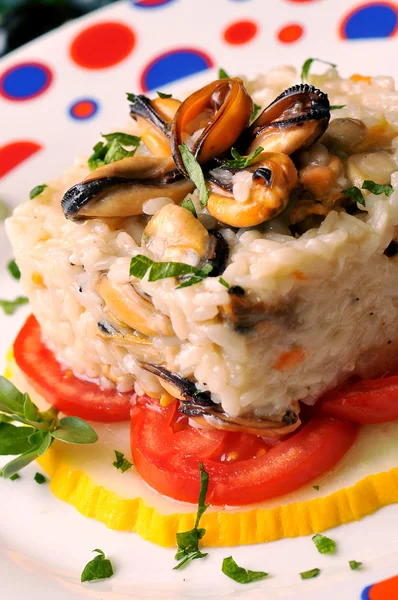Seafood risotto — Stock Photo, Image