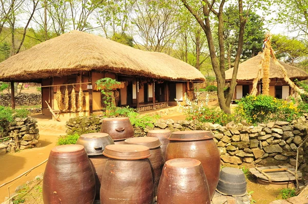 Koreanisches traditionelles Dorfhaus — Stockfoto