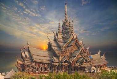 Sanctuary of Truth, Pattaya, Thailand. clipart