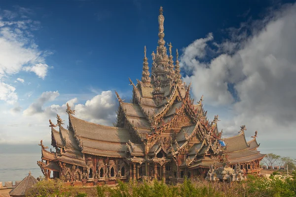 Svatyně pravdy, pattaya, Thajsko. — Stock fotografie