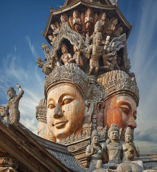 Svatyně pravdy, pattaya, Thajsko. — Stock fotografie