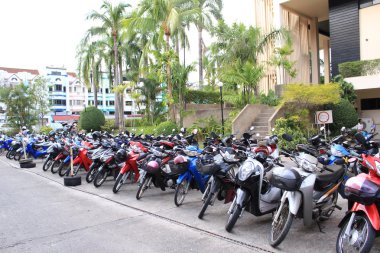 Скутеры, парк мотоциклов, транспорт