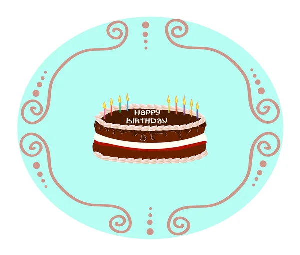 Gâteau au chocolat avec crème — Image vectorielle