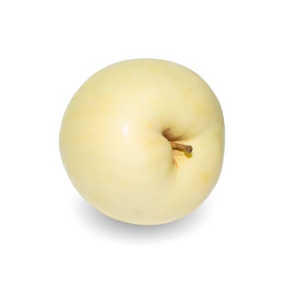 Manzana amarilla sobre fondo blanco — Foto de Stock