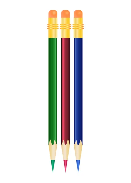 Color Pencils on white background. VECTOR EPS10 — Stock Vector