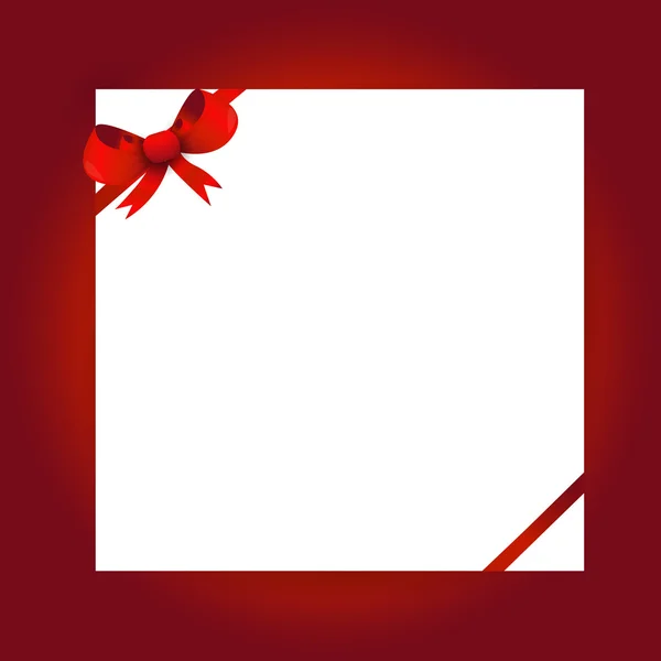 Arco rojo y papel blanco — Vector de stock