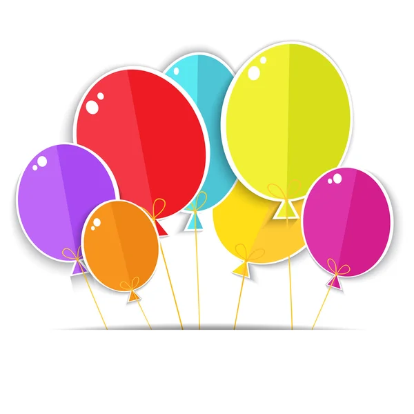 Tarjeta de felicitación con globos de color. Vector EPS10 . — Archivo Imágenes Vectoriales