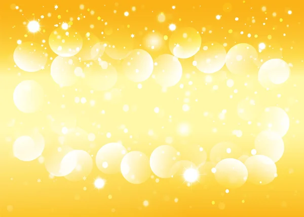 Gold snow bokeh background. Vector EPS10. — Stock Vector