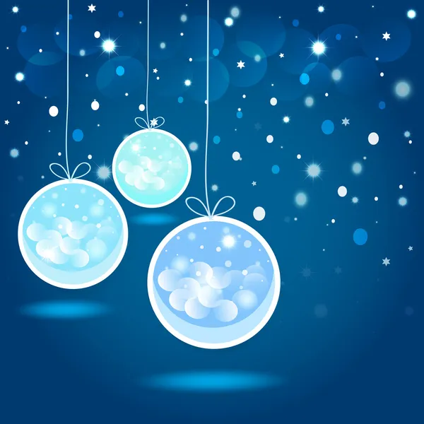 Рождественские шары и звезды в ночном небе. Вектор S10 . — стоковый вектор