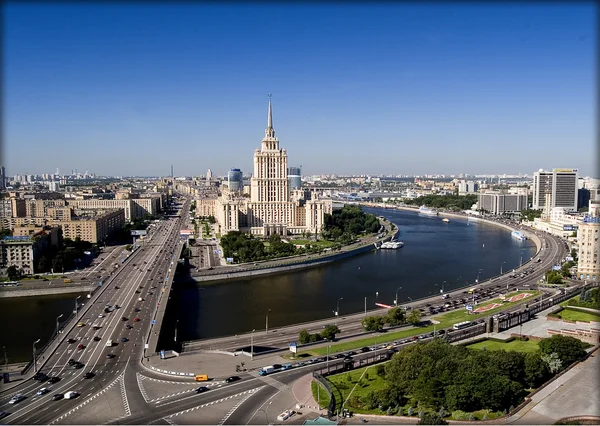 Moscow, hotel "Ukraine" ("Radison Royal") on bank of Moscow-river. Recorded 23.05.2010. Stock Image