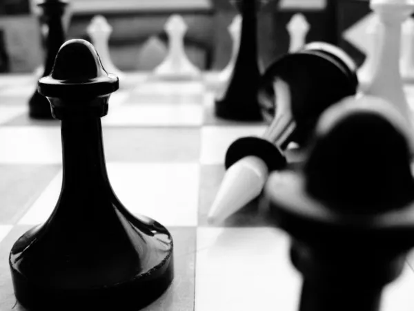Xadrez no tabuleiro de xadrez — Fotografia de Stock