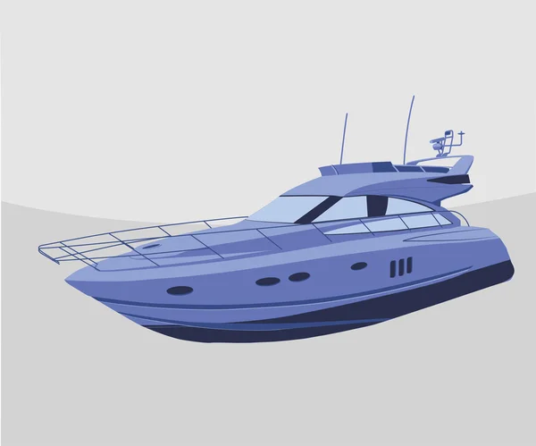 Blå yacht. Vektorikoneps8 – stockvektor