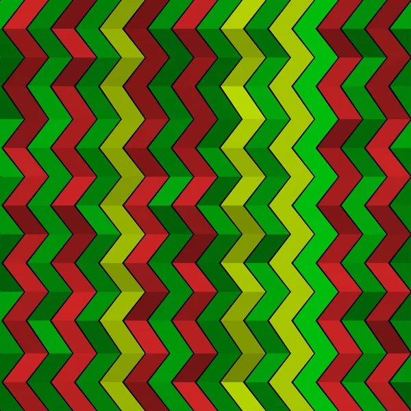 Varrat nélküli geometriai zöld, piros és sárga mintázat — Stock Vector