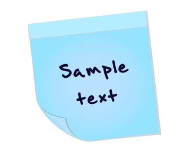 beyaz zemin üzerine, vektör illüstrasyon izole mavi sopa not