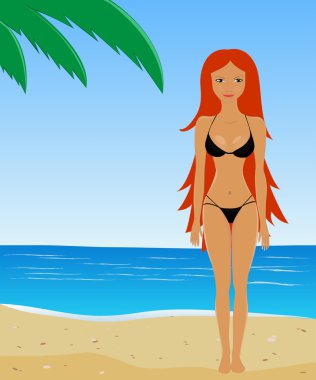 Sahilde sıcak Dişileştirilmiş kız