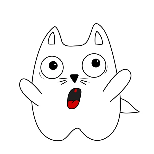 Gato asustadizo — Vector de stock