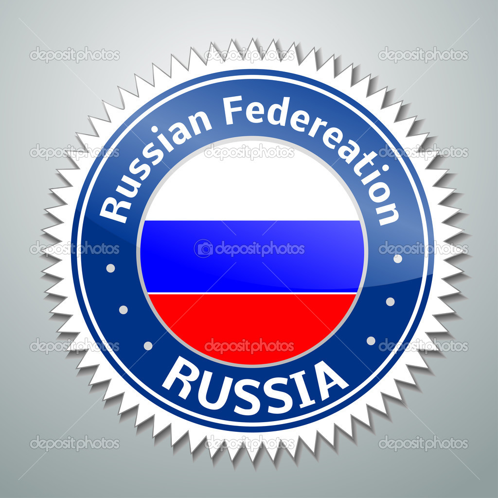 Russia flag label
