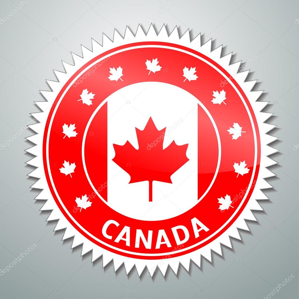 Canada flag label