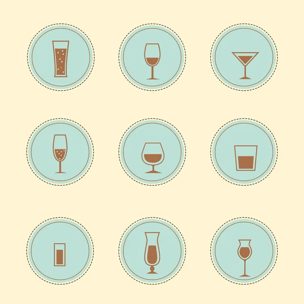 Vector alcohol icons — Stock Vector